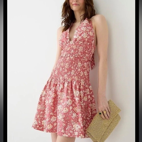 J. Crew Dresses & Skirts - NWT J. Crew Smocked Halter Dress in Tossed Floral Print